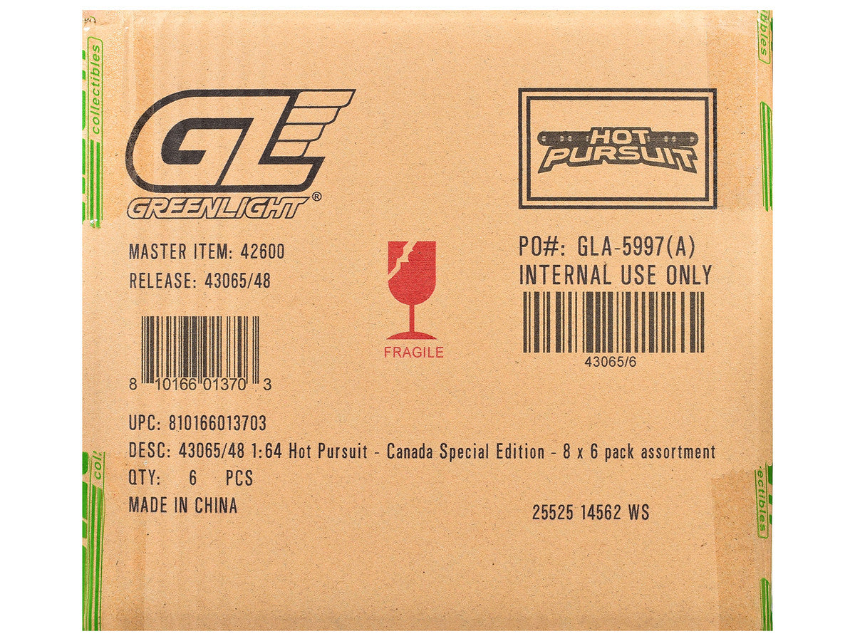 "Hot Pursuit - Canada Special Edition" Set of 6 Police Cars 1/64 Diecast Model Cars by Greenlight-2