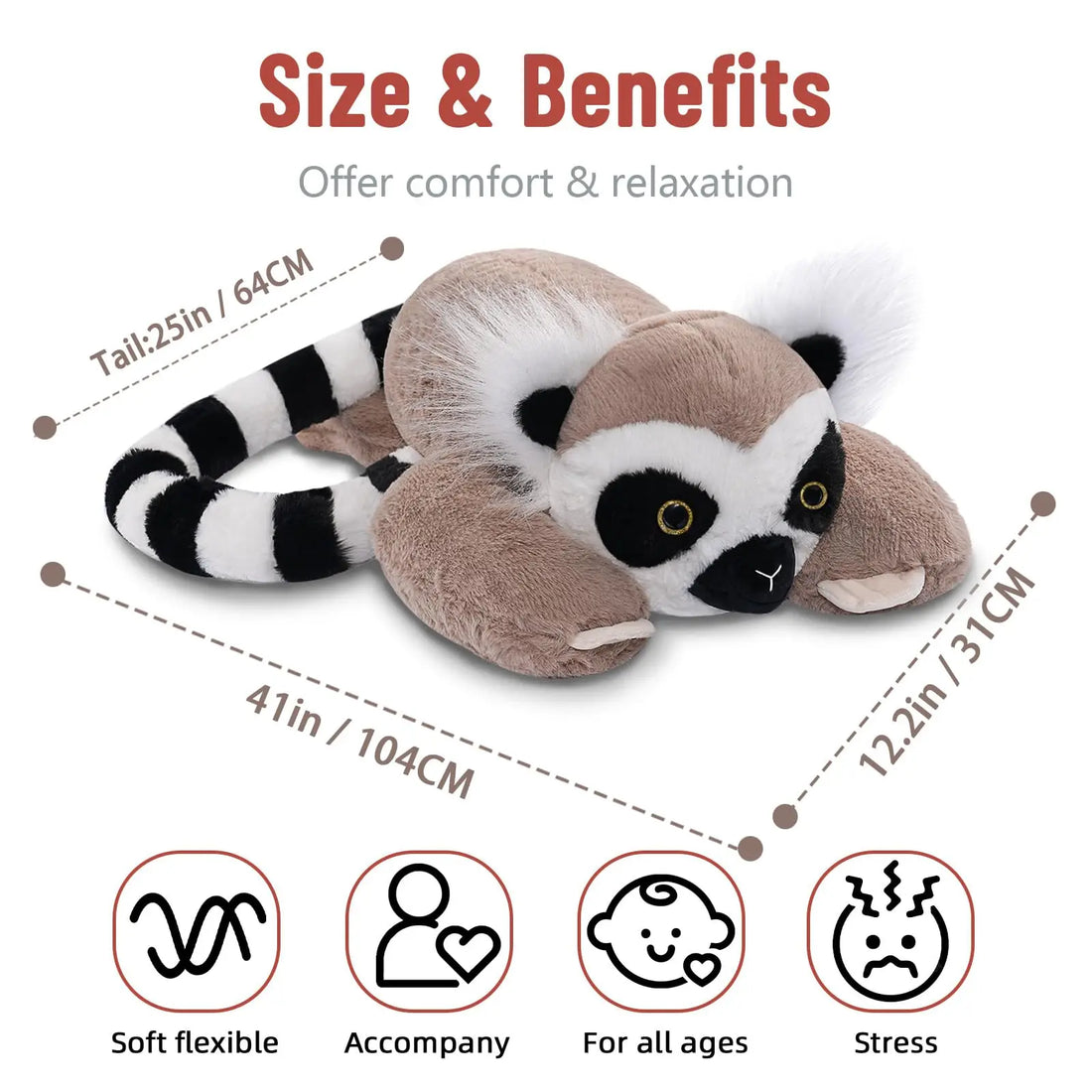 Pound Lemur Weighted Stuffed Animals Large Animal Toys