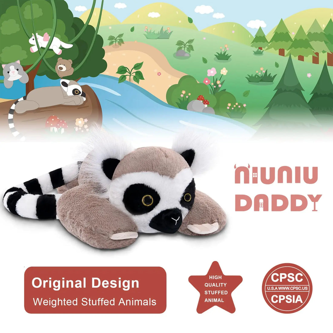 Pound Lemur Weighted Stuffed Animals Large Animal Toys