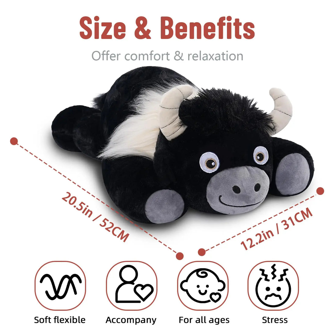 Cow Weighted Plush Animals Large Highland Cow Animal Toys