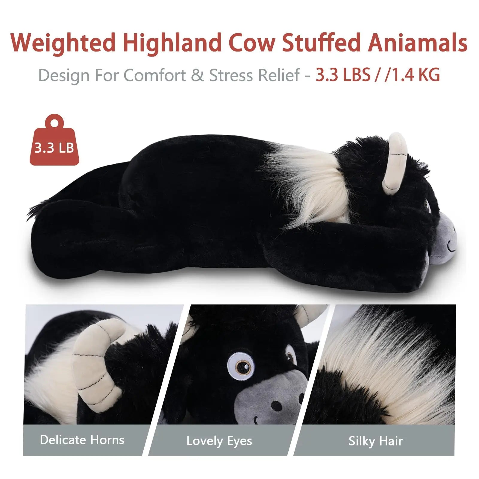 Cow Weighted Plush Animals Large Highland Cow Animal Toys
