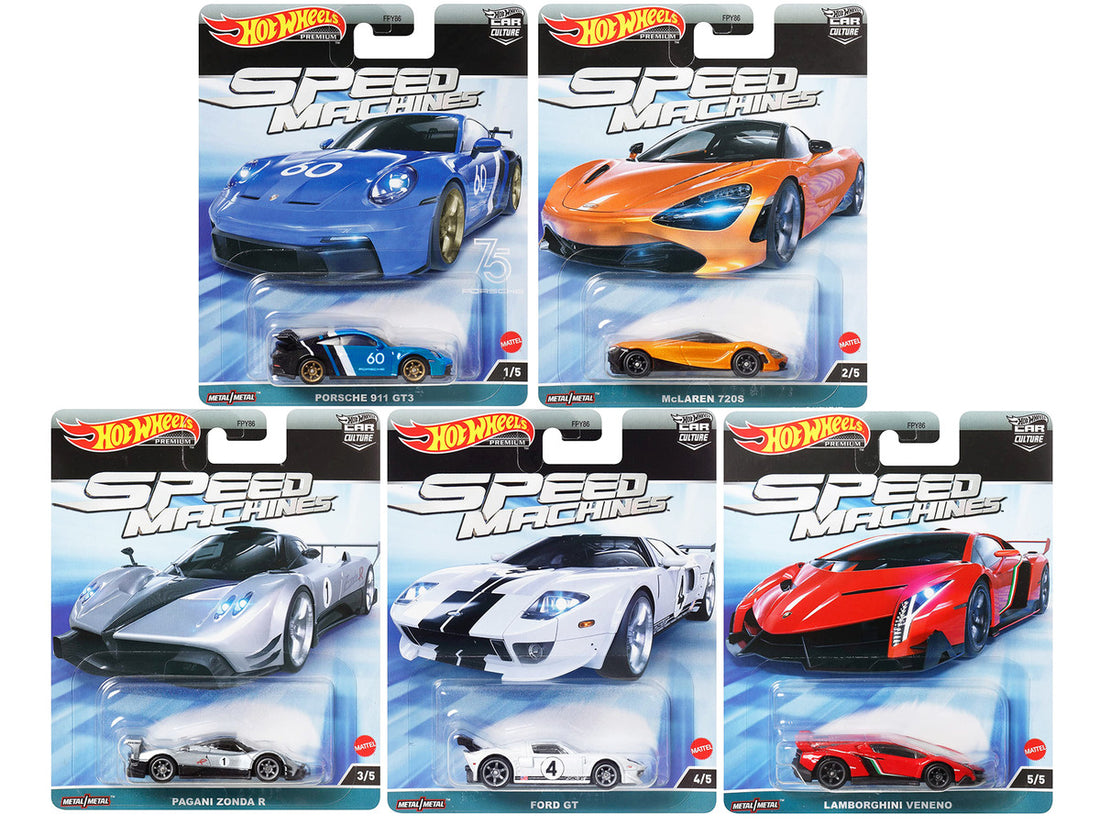 "Speed Machines" 5 piece Set "Car Culture" Series Diecast Model Cars by Hot Wheels-0