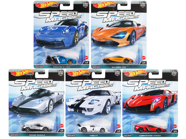 "Speed Machines" 5 piece Set "Car Culture" Series Diecast Model Cars by Hot Wheels-0