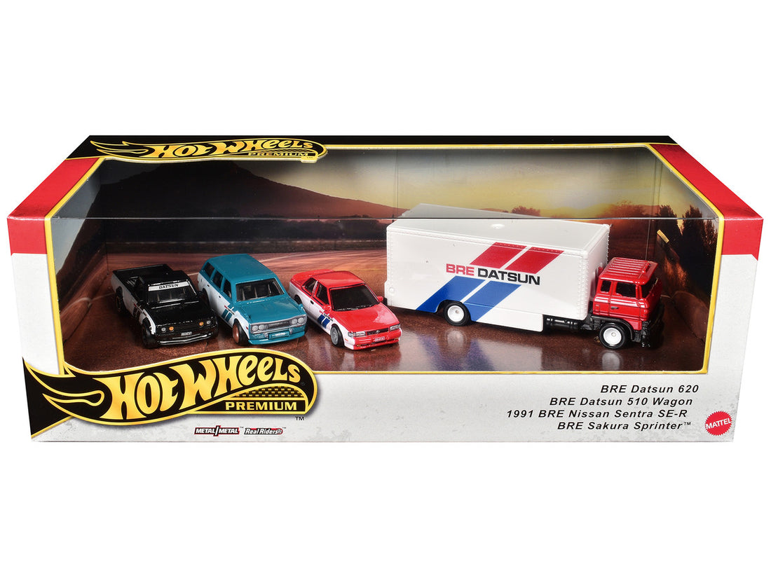 "BRE" Set of 4 pieces Series Hot Wheels "Premium" 2024 Series U Diecast Model Cars by Hot Wheels-2