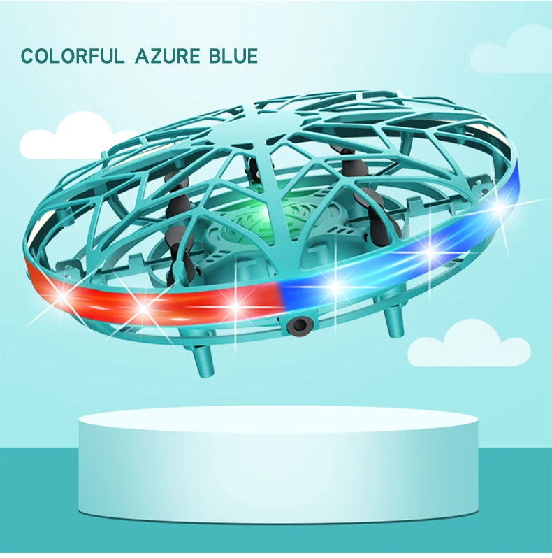 Mini Colorful UFO Drone With LED Light Gesture Sensing Pocket