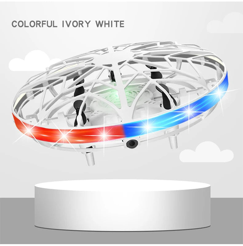 Mini Colorful UFO Drone With LED Light Gesture Sensing Pocket