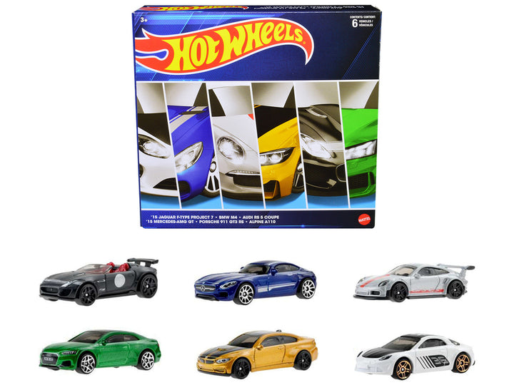 "European Theme" 6 piece Set Diecast Model Cars by Hot Wheels-0