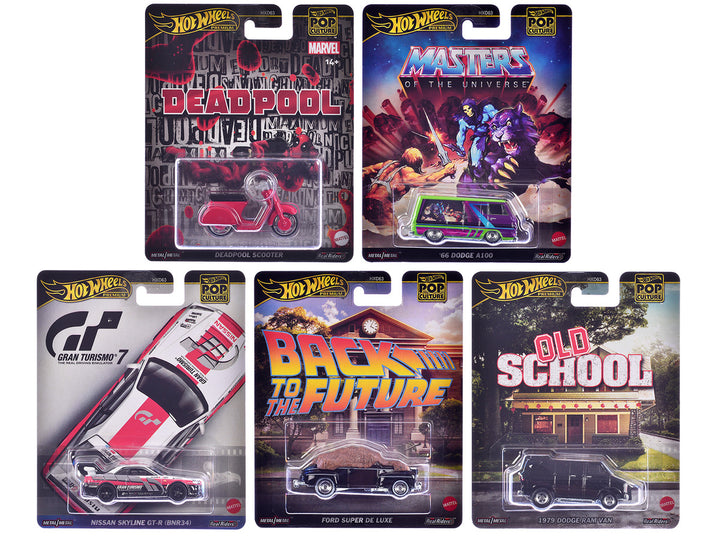 "Pop Culture 2025" 5 piece Set J "Premium Series" Diecast Model Cars by Hot Wheels-0