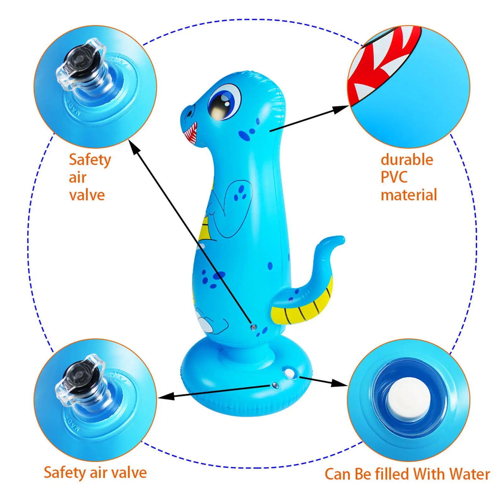 Boxing Iatable Punching Bag Kids Tumbler Children Games Toys