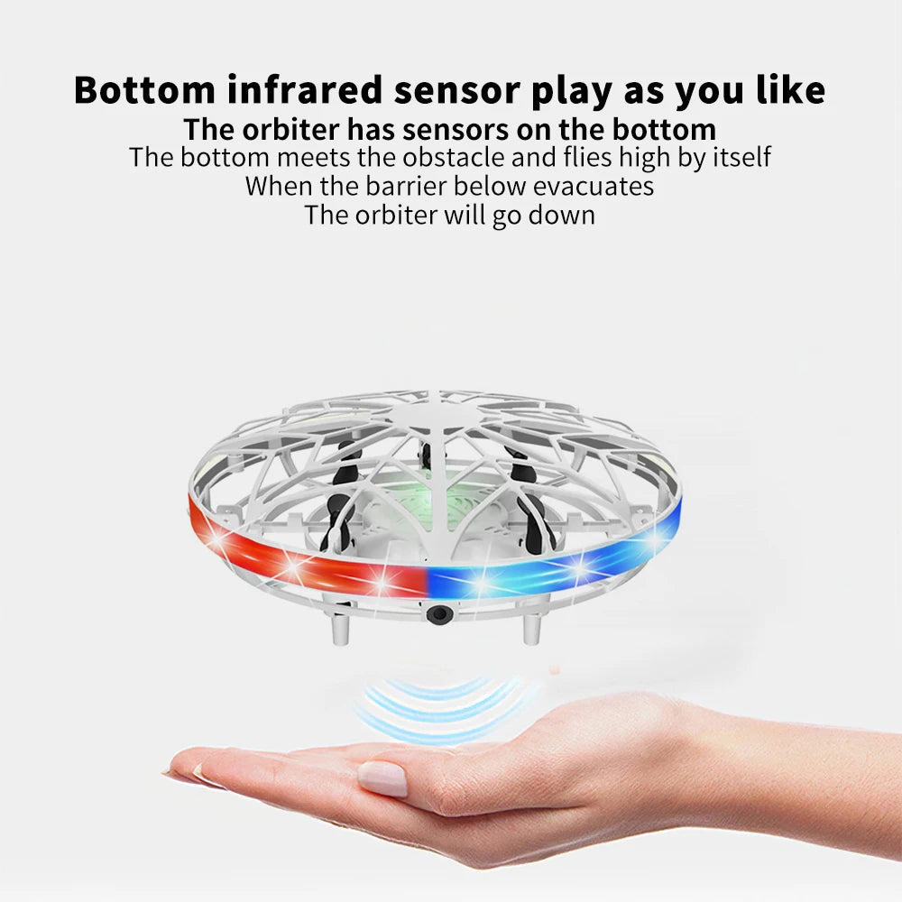 Mini Colorful UFO Drone With LED Light Gesture Sensing Pocket