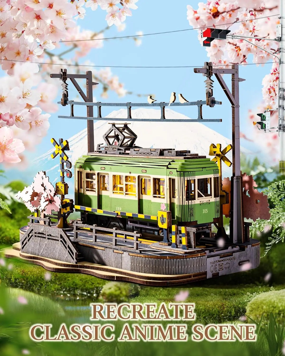 Robotime Sakura Journey Tram 3D Wooden Puzzles