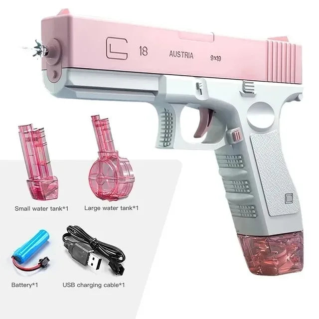 Water Gun Electric Pistol Shooting Toy Full Automatic Summer Shoot Toy
