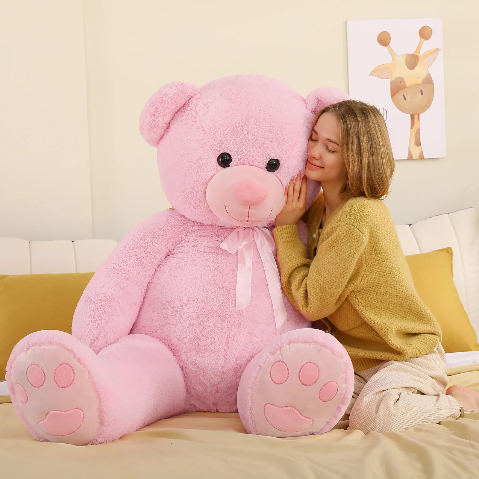 Tezituor Giant Teddy Bear 5 Feet Tall - Pink Valentines Gift