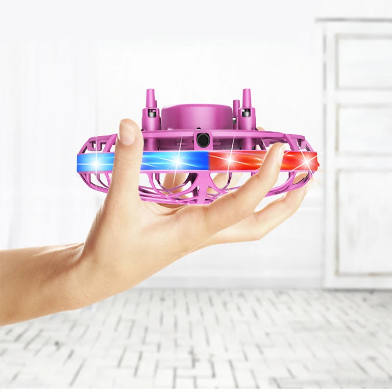 Mini Colorful UFO Drone With LED Light Gesture Sensing Pocket