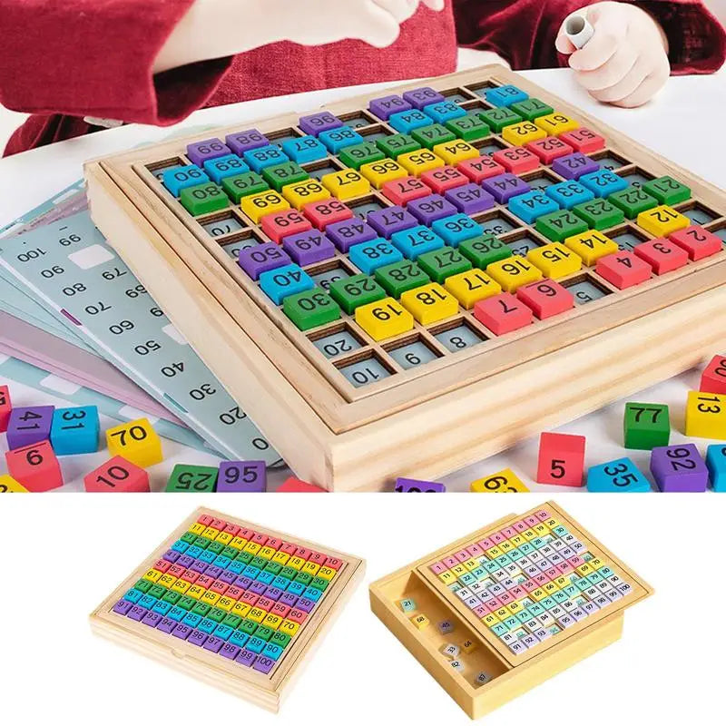 Wooden Sudoku Puzzles Board Game with Drawer 1-100