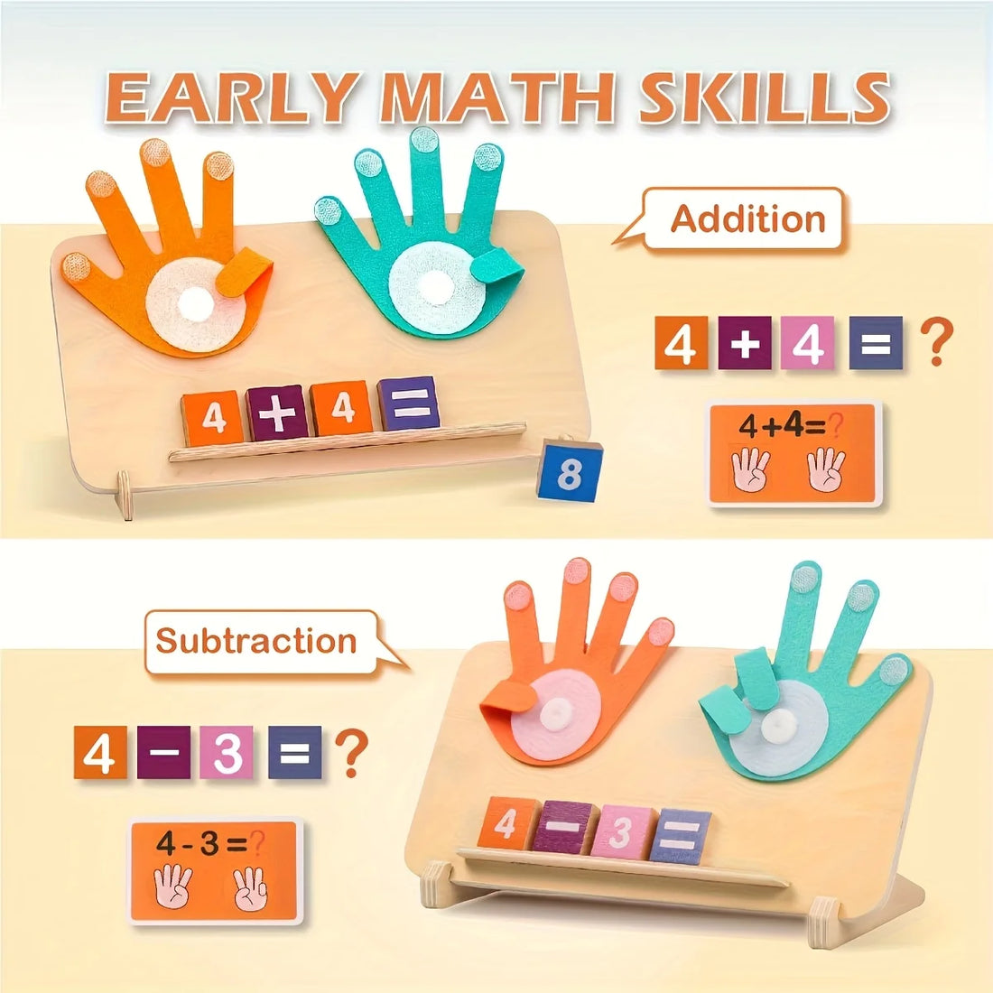Wooden arithmetic learning board for children over 3 years