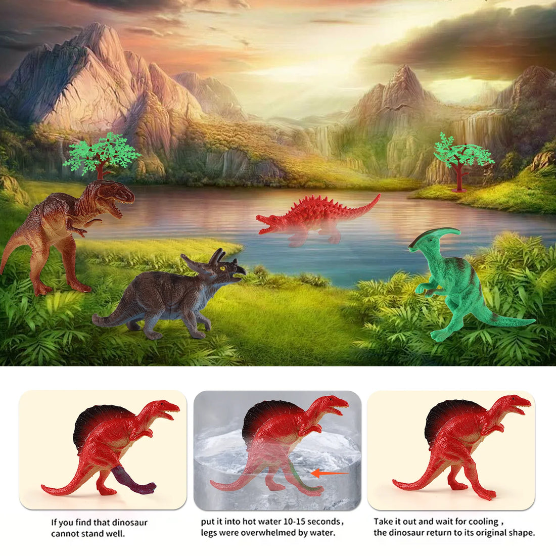 Bucket children's simulated animal model dinosaur education toy