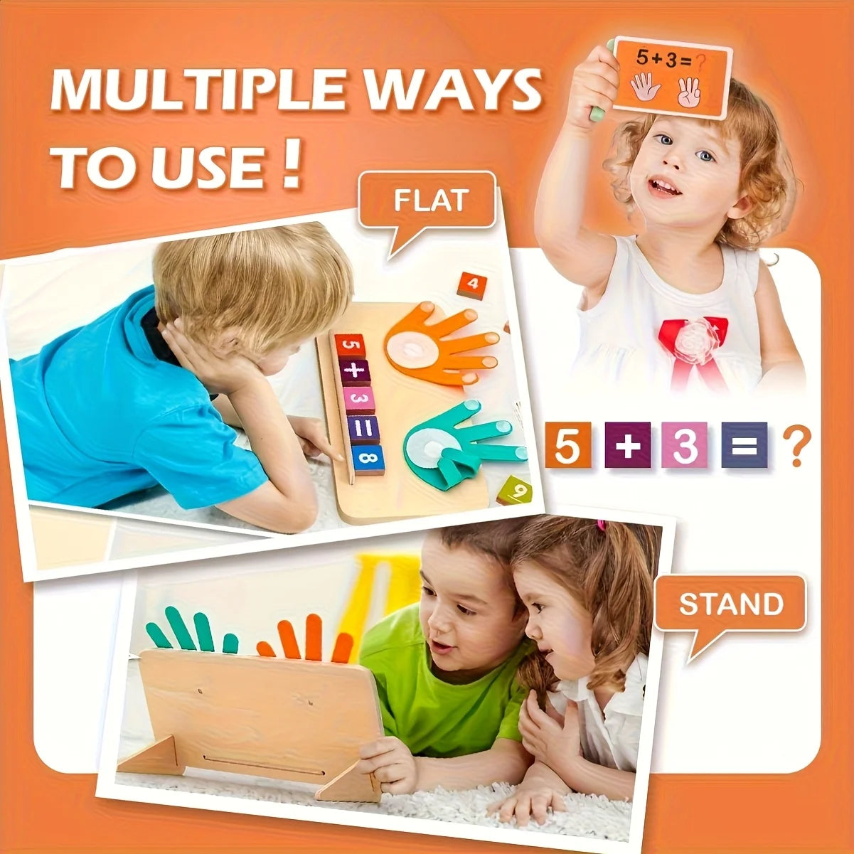 Wooden arithmetic learning board for children over 3 years