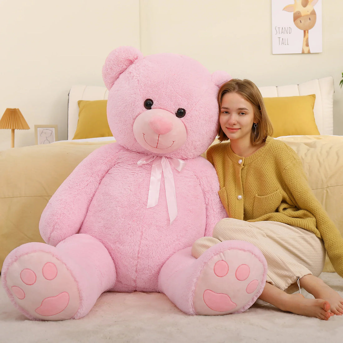 Tezituor Giant Teddy Bear 5 Feet Tall - Pink Valentines Gift