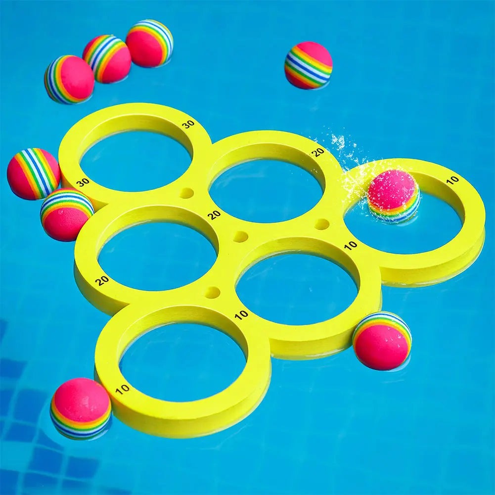 Floating Table With 10 Balls Floating  Ring Throwing Game Water