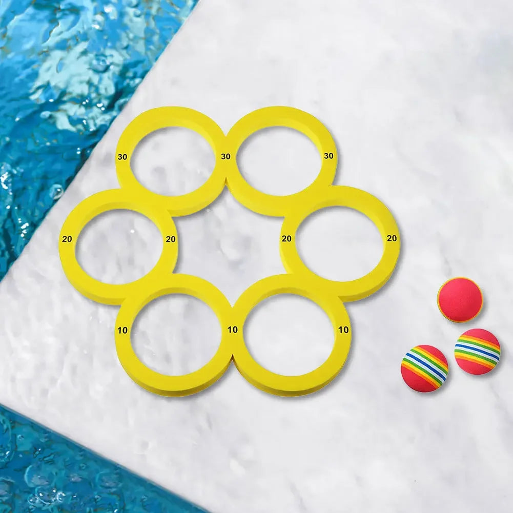 Water Sports Floating Pool Game Toy with 10 Rainbow Balls Throwing Game