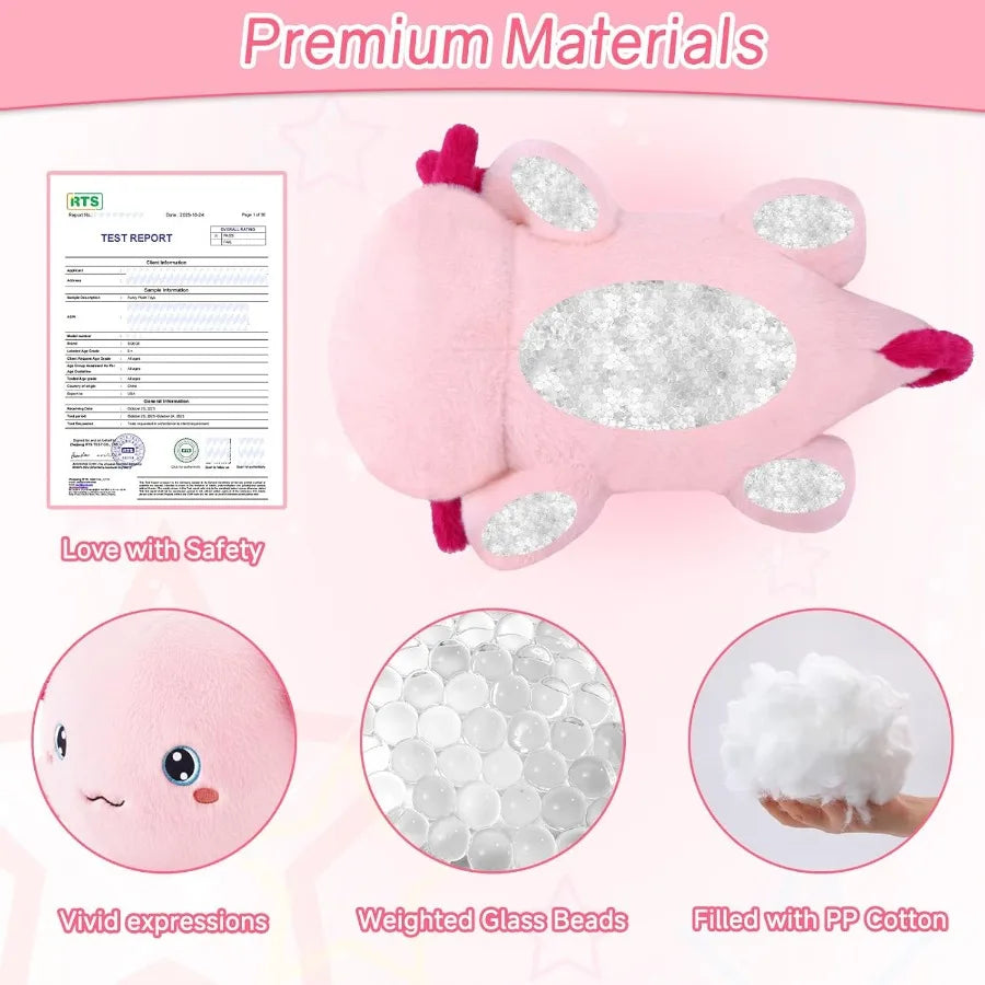 Weighted Stuffed Animal Axolotl Soft Plush Toy Pillow