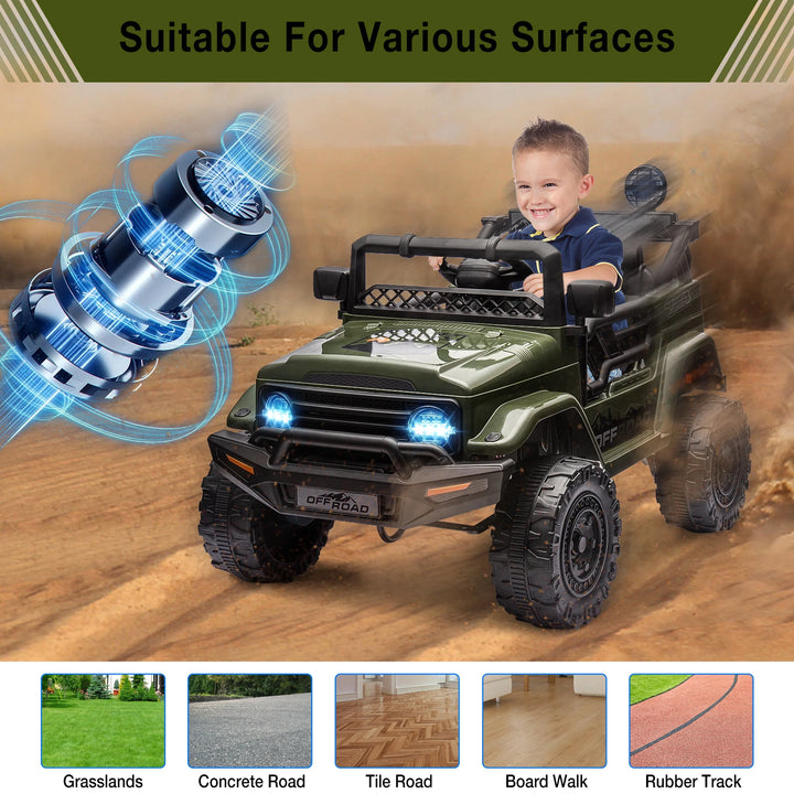 Kids Ride On Truck with Remote Control Spring Suspension Car
