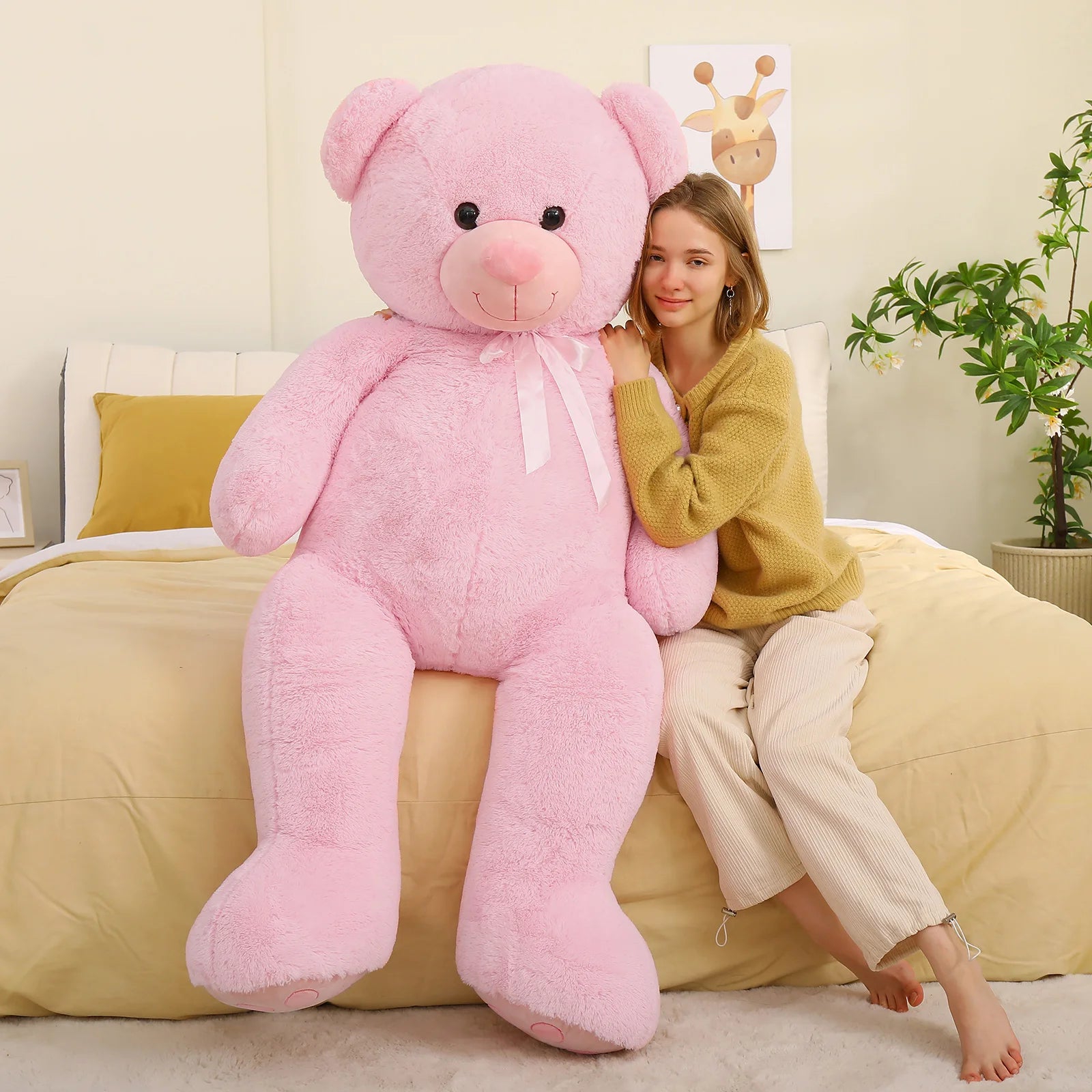 Tezituor Giant Teddy Bear 5 Feet Tall - Pink Valentines Gift