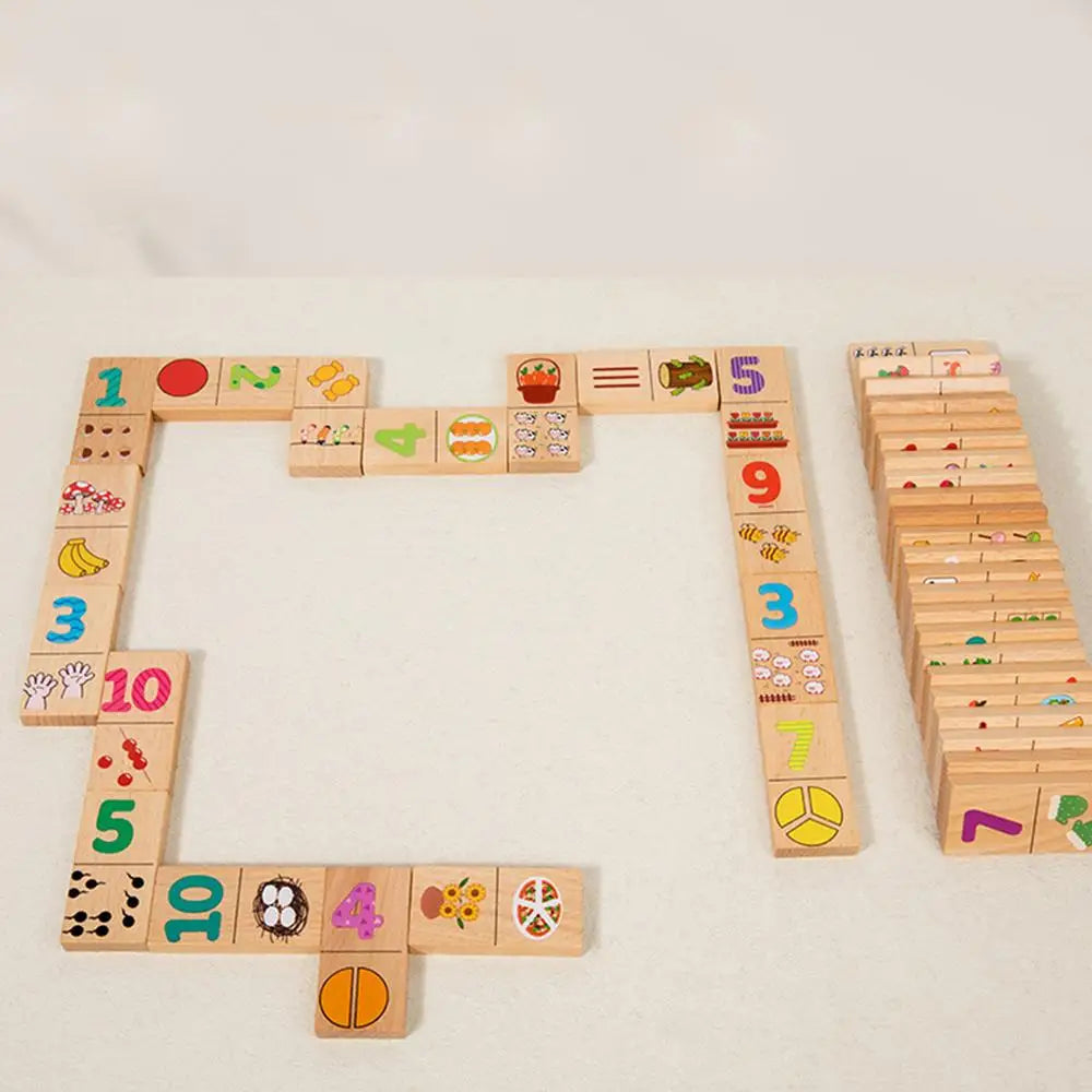 Wooden Puzzles For Toddler Classic Domino Jigsaw Game Toys