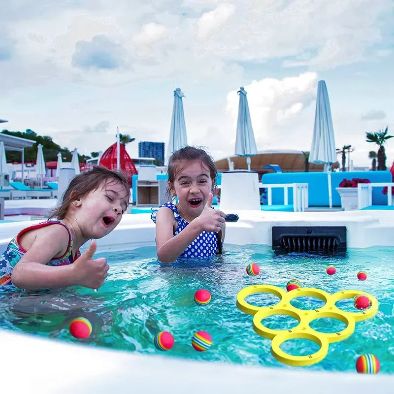 Water Sports Floating Pool Game Toy with 10 Rainbow Balls Throwing Game
