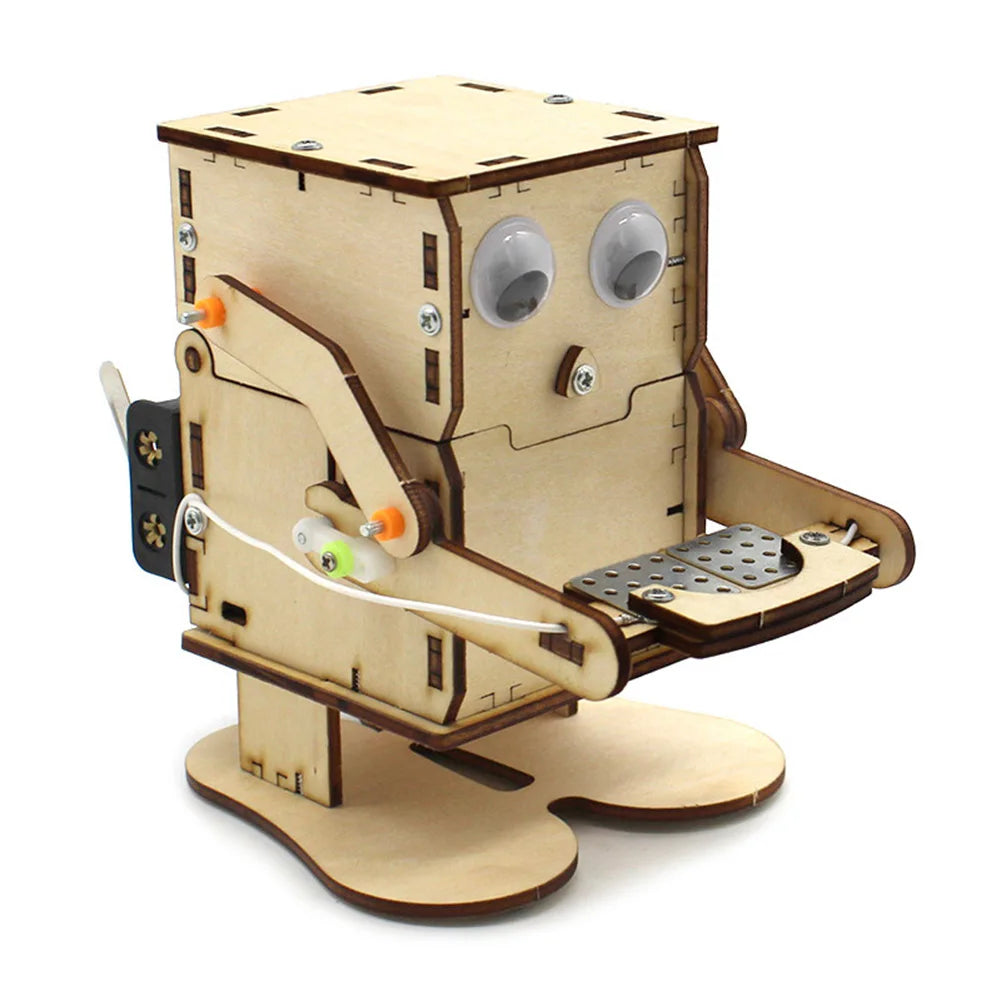 Robot Eating Coin Wood DIY Model Teaching Wooden Kit