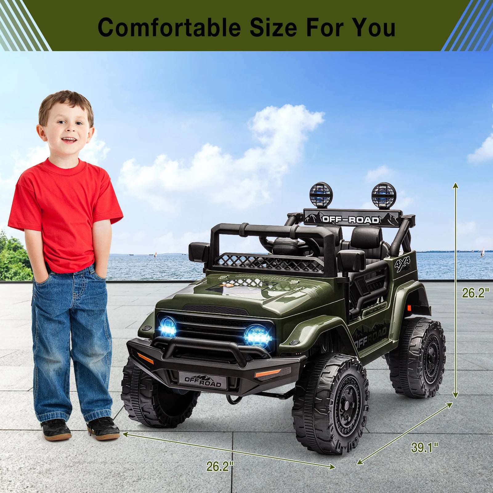 Kids Ride On Truck with Remote Control Spring Suspension Car