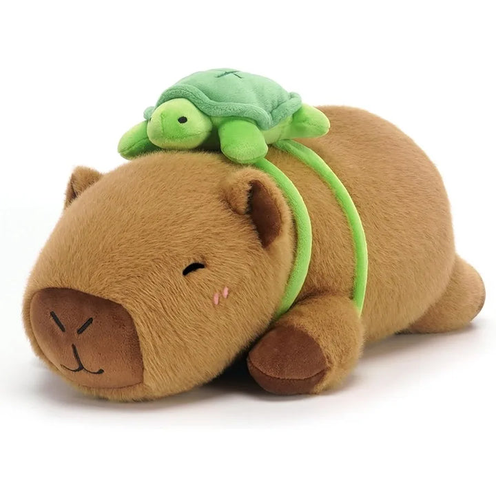 Weighted Stuffed Animal Capybara with Turtle Backpack Soft