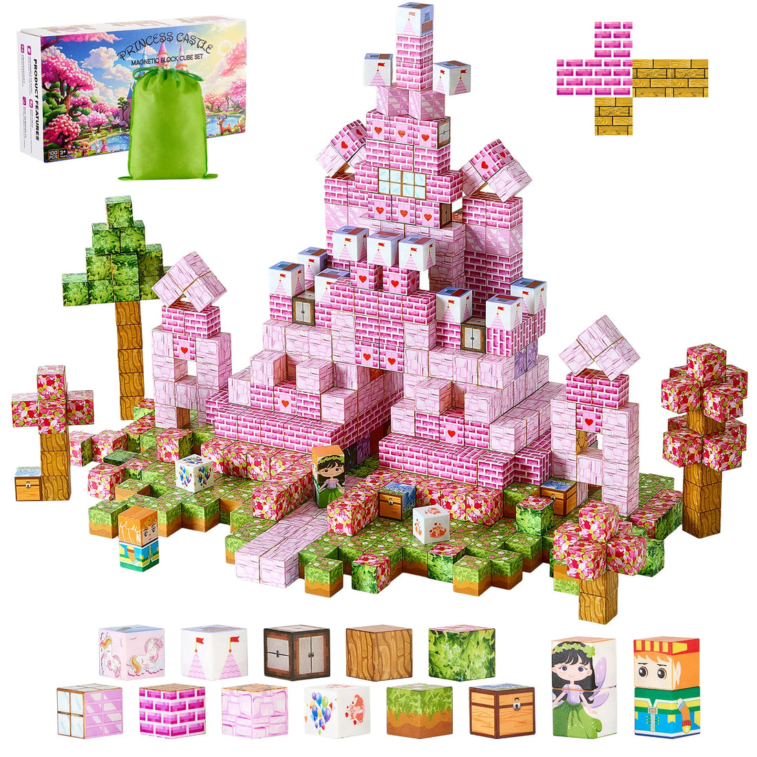 Magnetic Blocks Princess Castle Set Magnetic Building Cubes