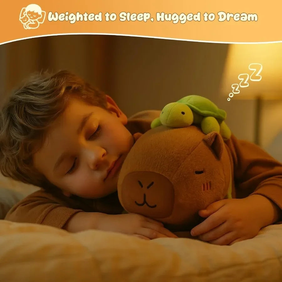 Weighted Stuffed Animal Capybara with Turtle Backpack Soft