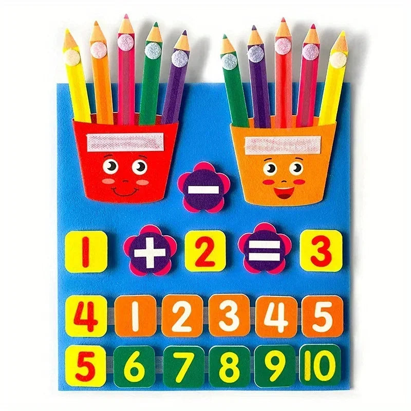Pencil Shape Toys Felt Finger Numbers Math Toy Children