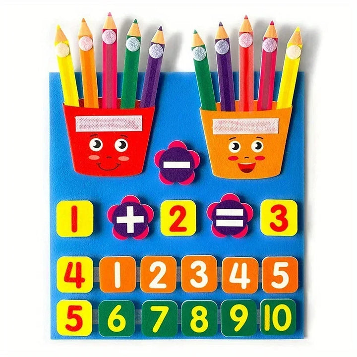 Pencil Shape Toys Felt Finger Numbers Math Toy Children