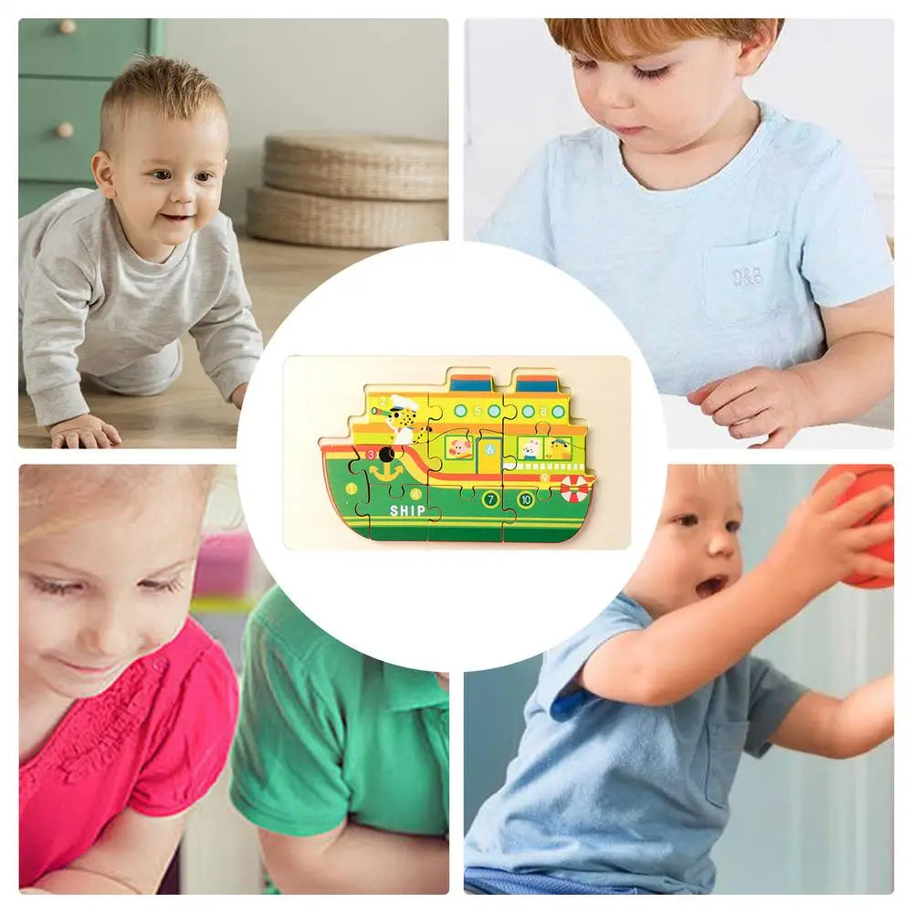 Fire Truck Puzzles Wooden Kids Vehicle Puzzles Toys