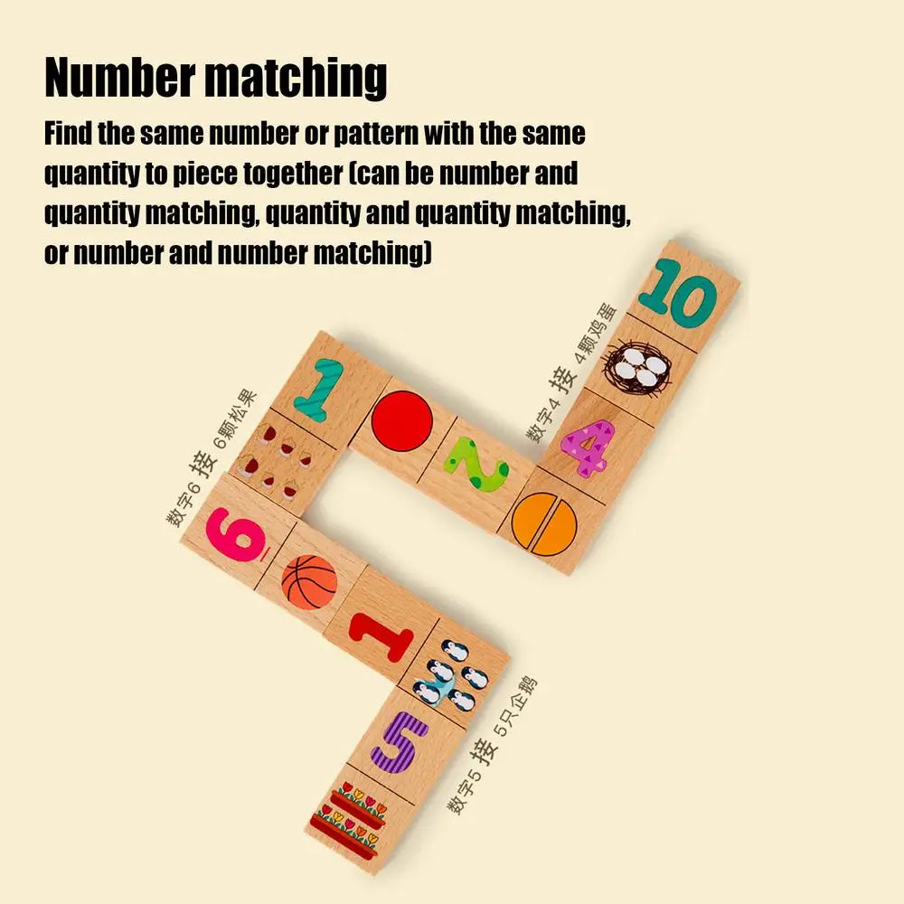 Wooden Puzzles For Toddler Classic Domino Jigsaw Game Toys