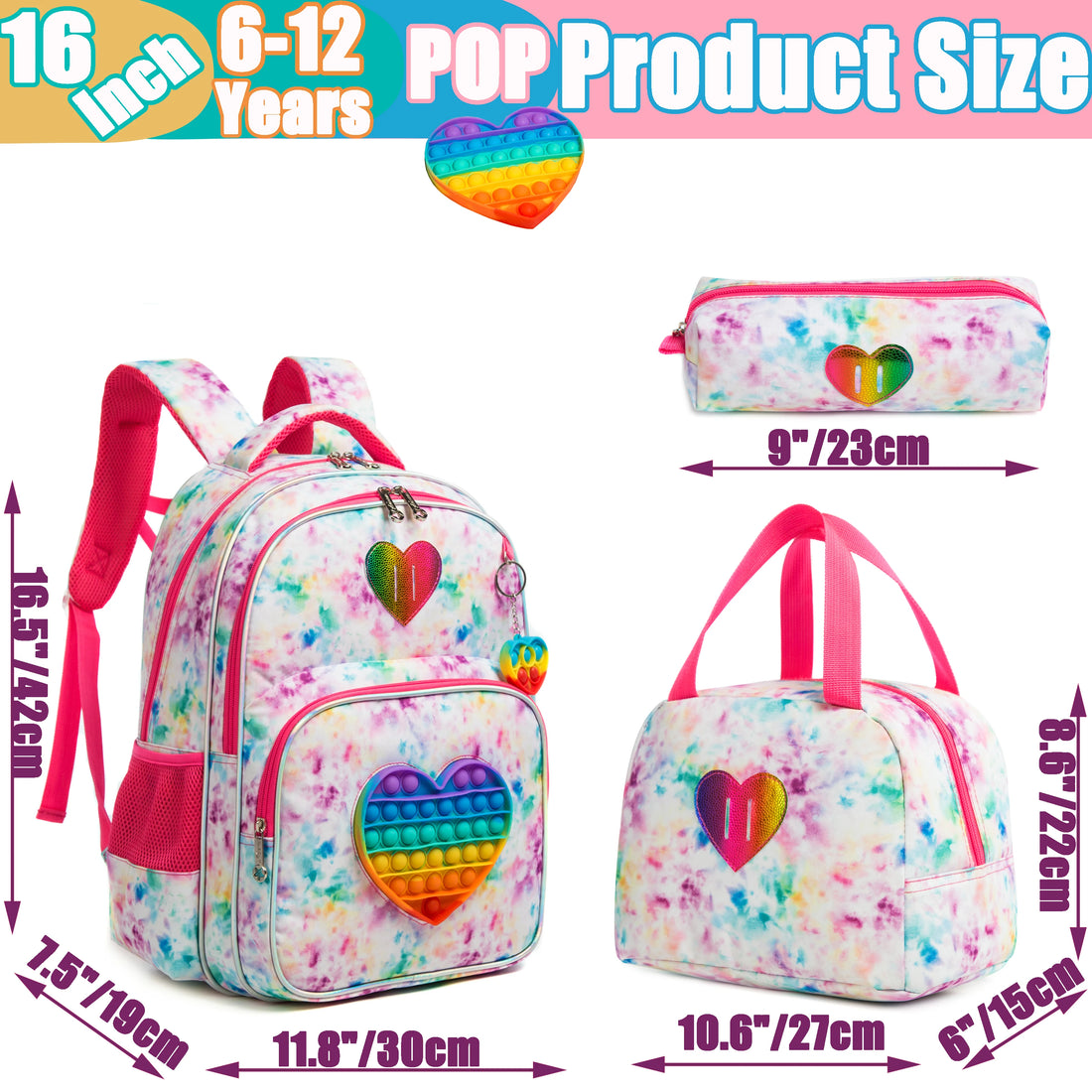 POP Backpack for Girls Kids  Elementary Preschool Student