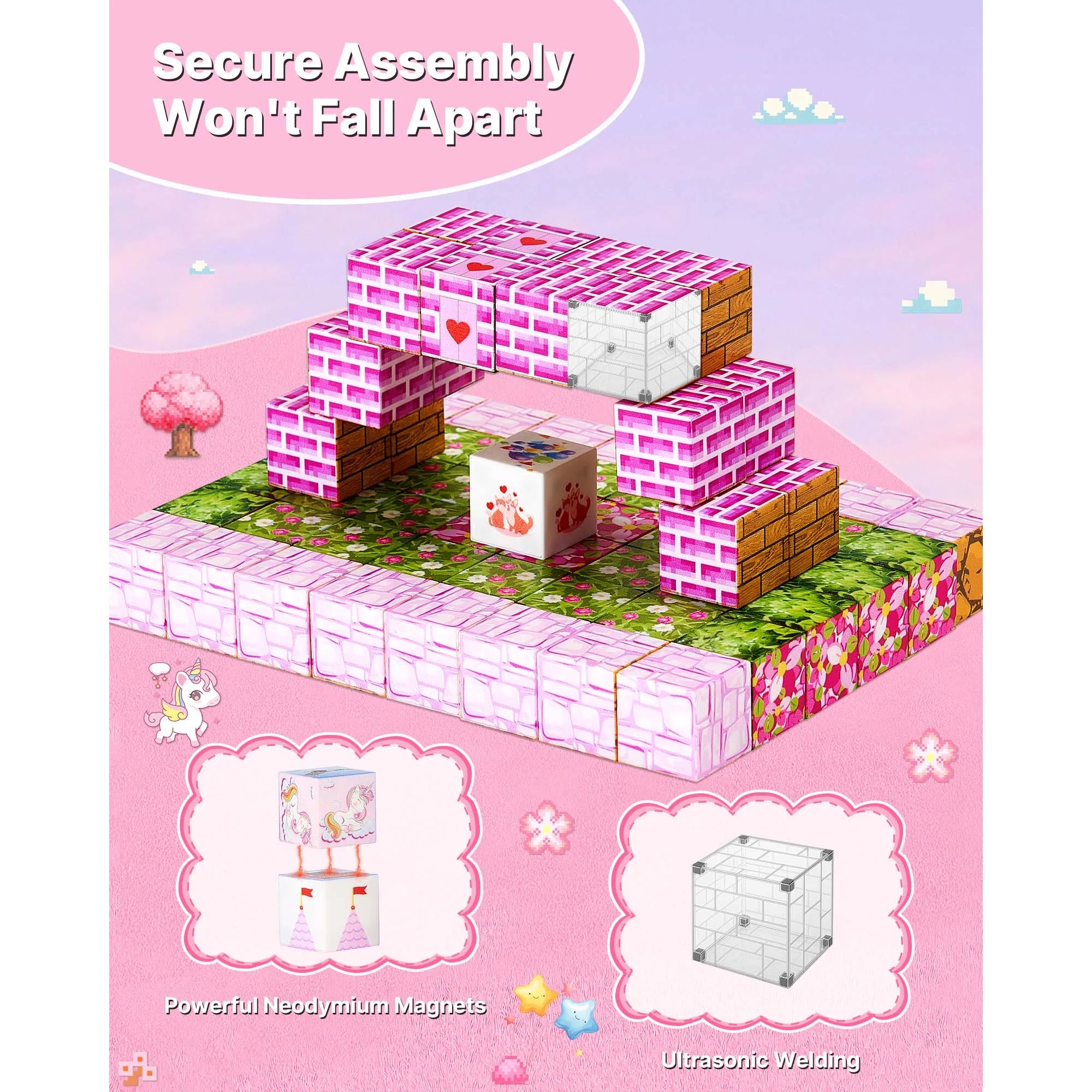 Magnetic Blocks Princess Castle Set Magnetic Building Cubes
