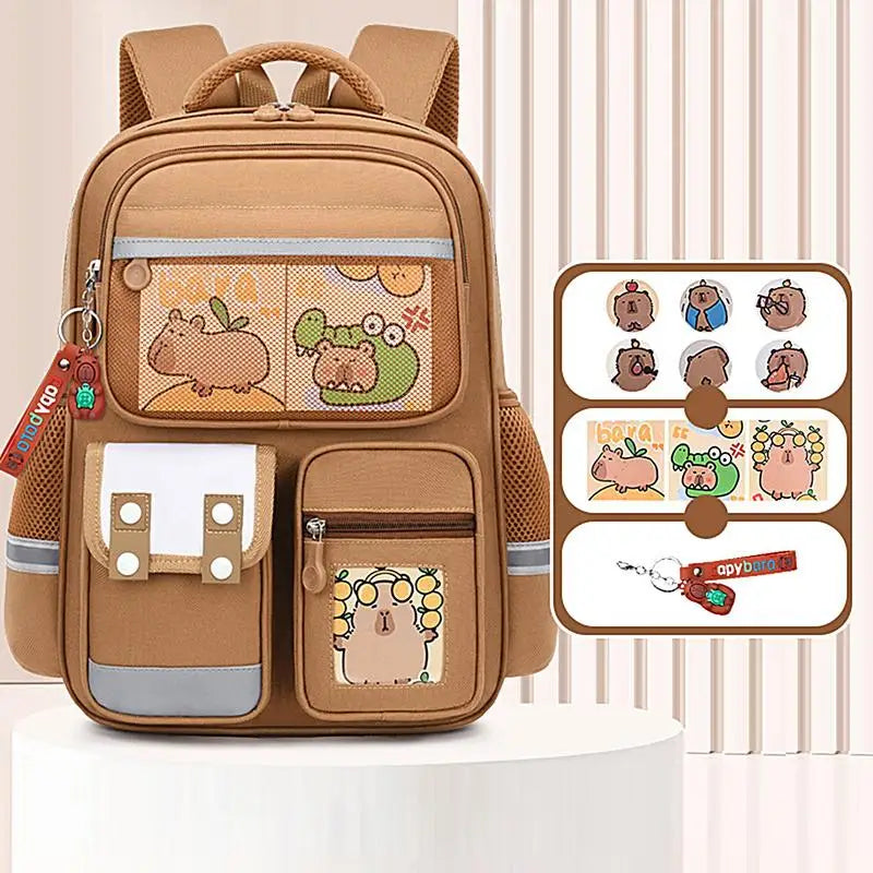 Capibara Student Schoolbag, Large capacity Children Backpack