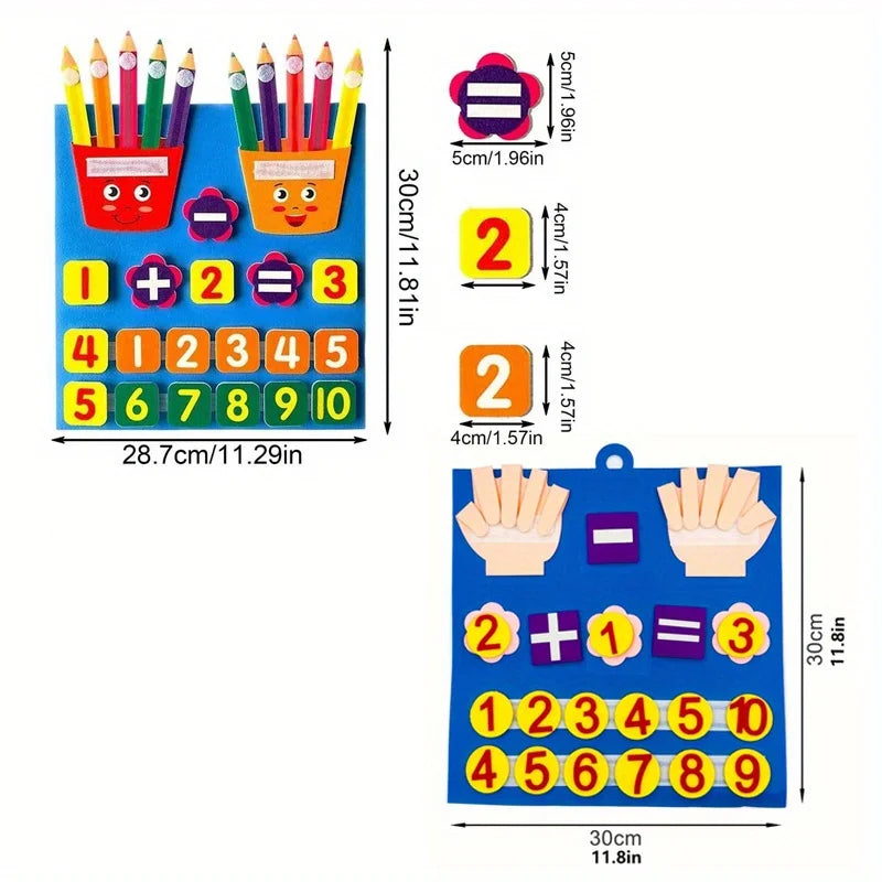 Pencil Shape Toys Felt Finger Numbers Math Toy Children