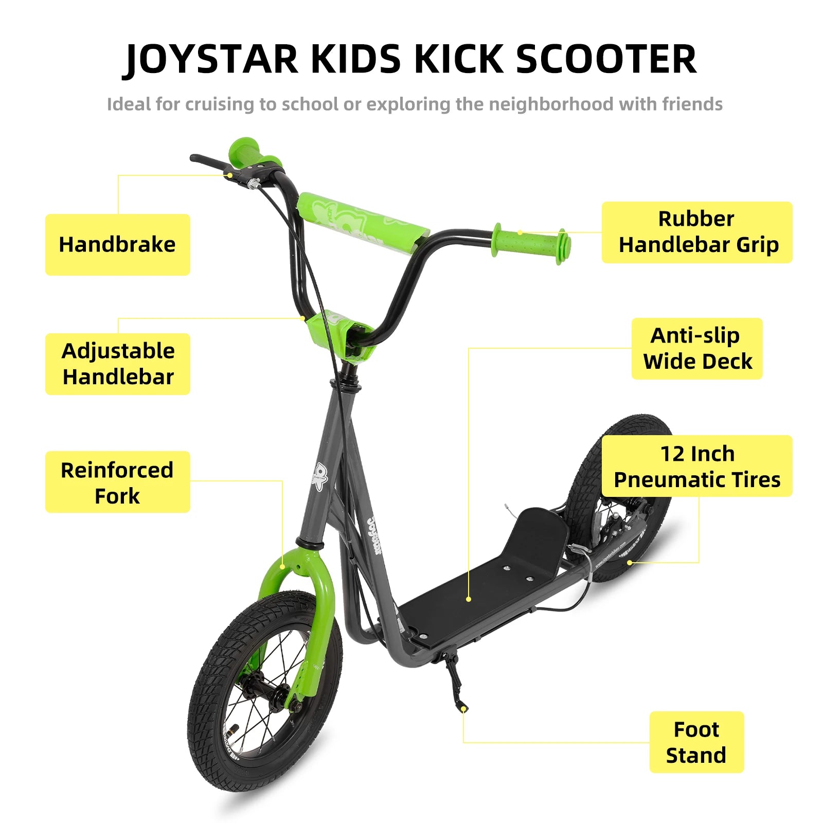Kick Scooter for Ages 5-9 Years Old Kids Rear V-Brake and Adjustable
