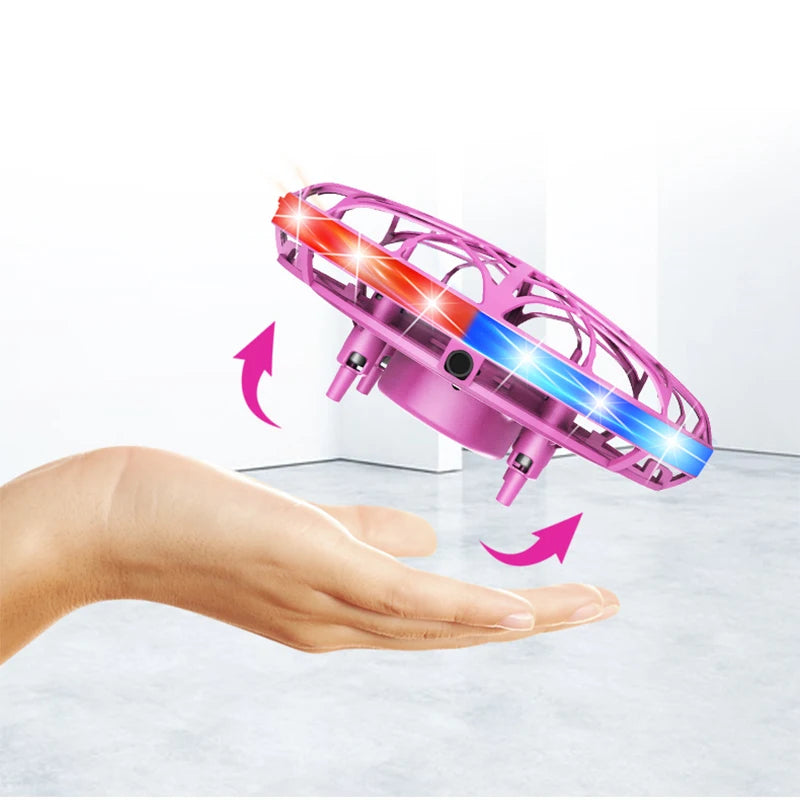 Mini Colorful UFO Drone With LED Light Gesture Sensing Pocket