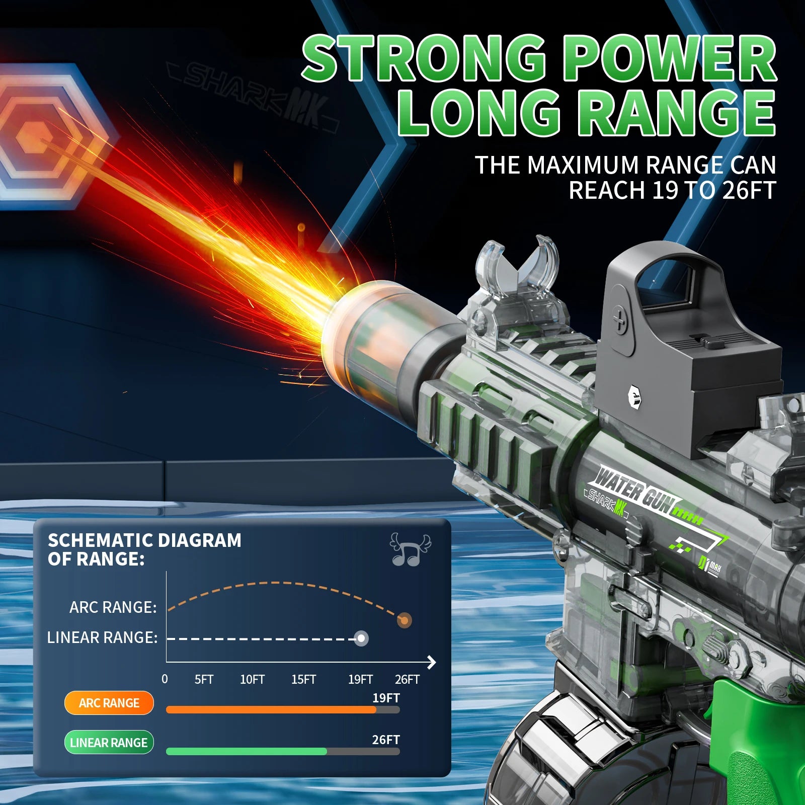 Led Light Emitting Electric Water Gun Toys for Kids Outdoor Beach Pool Toy