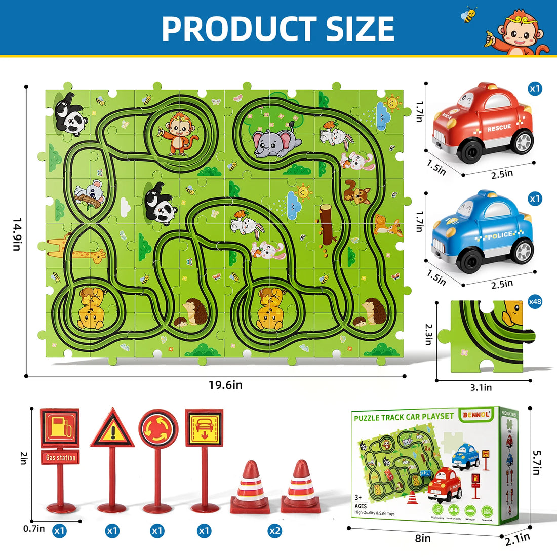 Jigsaw Puzzle Race Track Car Set Toys For Kids Puzzle Birthday Gifts
