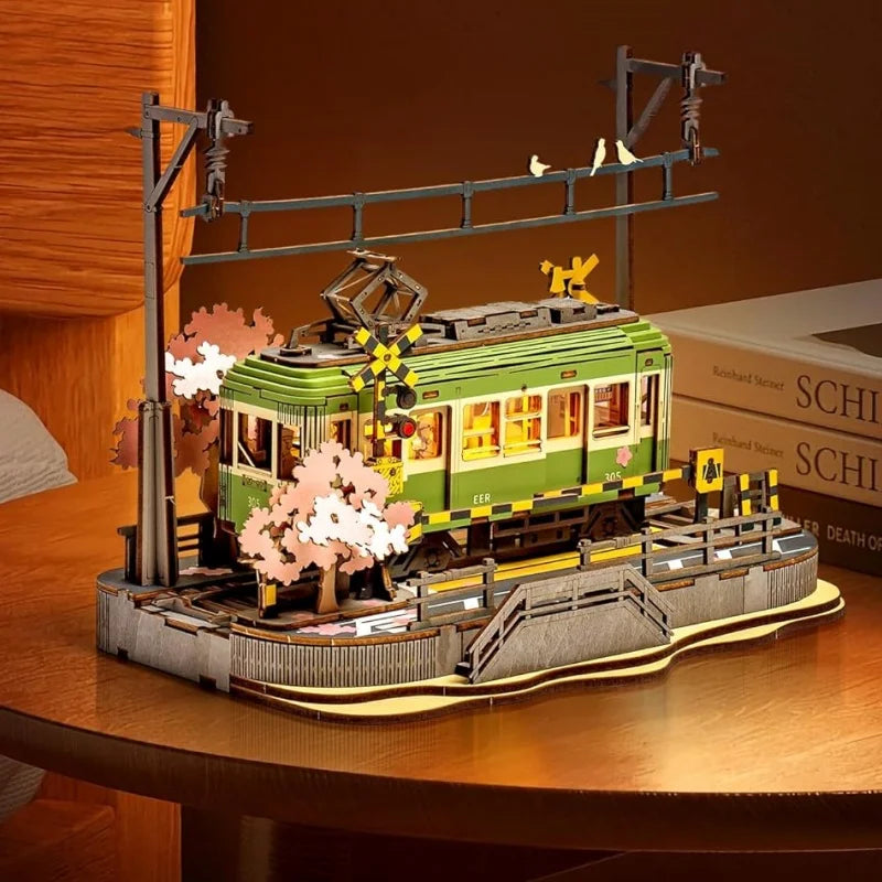 Robotime Sakura Journey Tram 3D Wooden Puzzles
