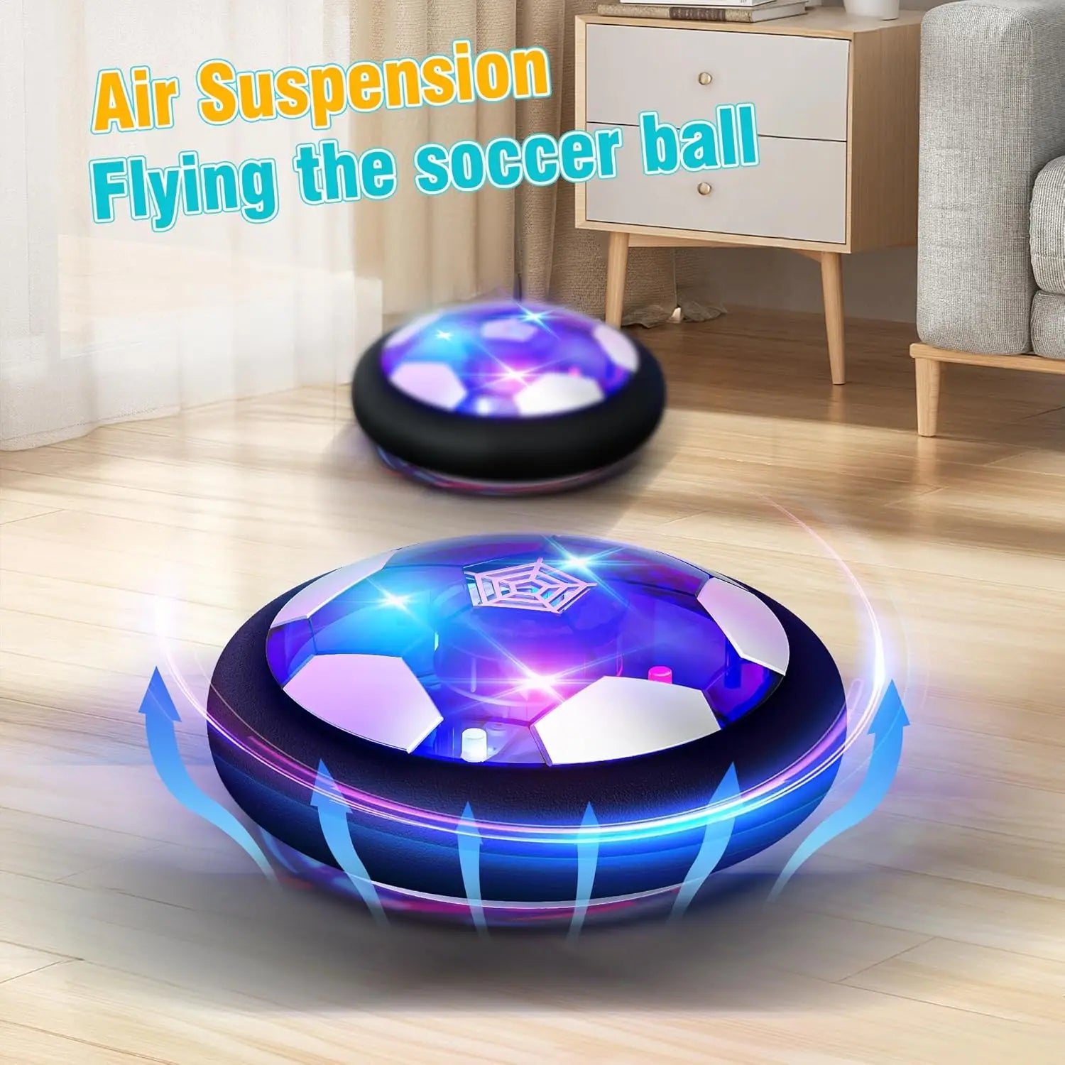Hover Soccer Ball Kids Toy With Protective Foam Bumper LED Lights
