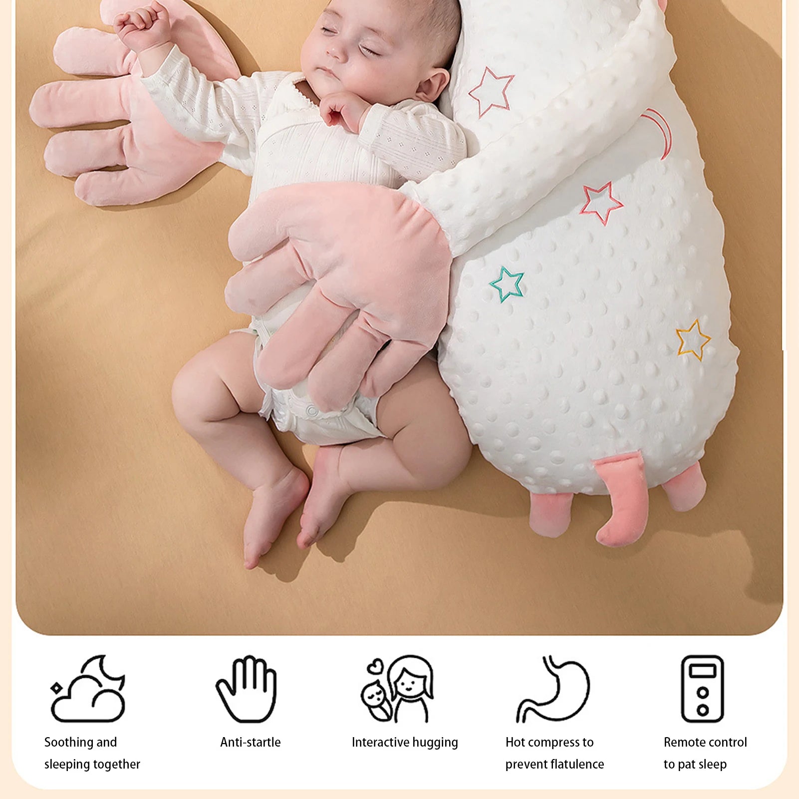 Electric Baby Sleep Patting Doll Remote Control Baby Hand Pillow